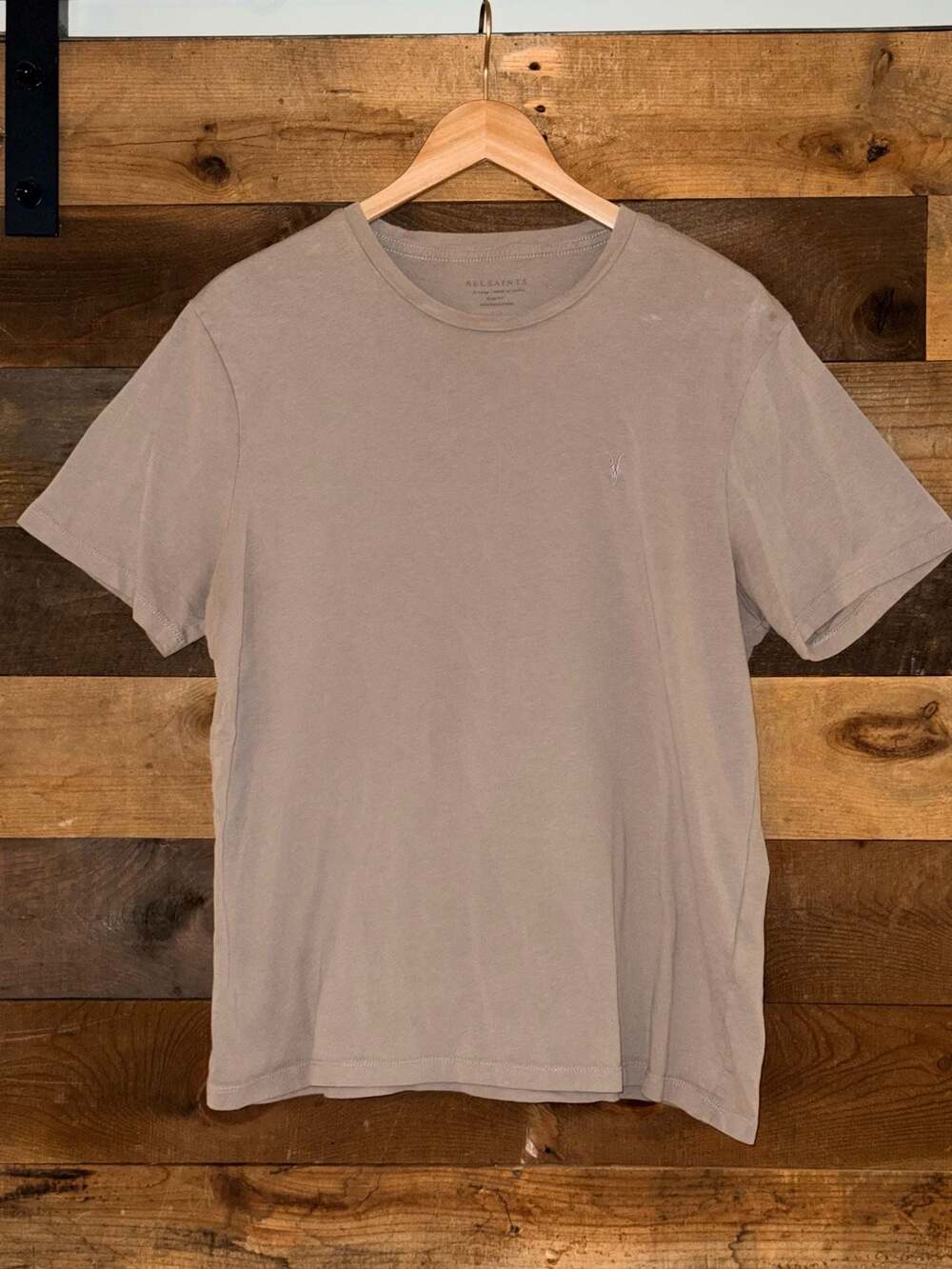 AllSaints Brace Short Sleeve XL Crew Neck T-Shirt Taupe 0626